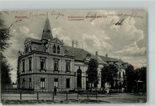 08393 O9612 Meerane 1917 Foto AK Gasthaus zum Schützenhaus