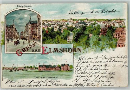 Elmshorn 1899 Königsstraße Reit- und Fahrschule