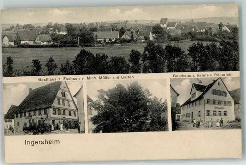 Ingersheim 1920 Gasthaus z. Fuchsen Gasthaus z. Kanne v. Bäuerlein