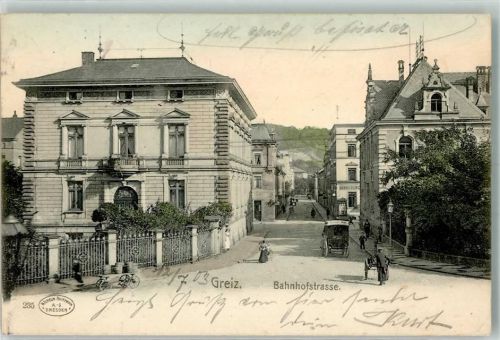 07973 O6600 Greiz 1903 - Bahnhofstraße Kutsche