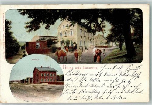 Limmritz 1904 Bahnhof Reiter