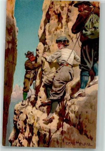 Bergsteiger und Bergsteigerin Meissner u. Buch Serie 1471 Bergsport Platz, E. Künstlerkarte