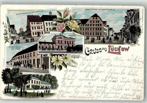 Lüchow 1903 Burgstraße Schloßturm Hotel zur Krone Schützenhaus Langestraße Bahnhof