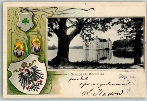 Glücksburg 1902 Wappen Schloß Glücksburg Passepartout