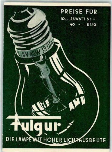 Wien 10. Bezirk, Favoriten Werbung Fulgui Lampe mit hoher Lichtausbeute SST Tag der Briefmarke 1935 Lampe 1935 Sonderstempel
