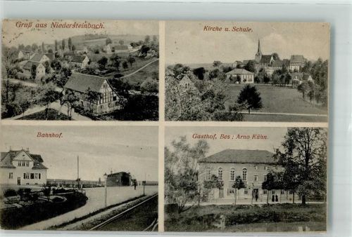 Niedersteinbach Kirche Schule Bahnhof Gasthaus Arno Kühn