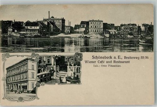 39218 O3300 Schönebeck Elbe - Wiener Cafe Cafestube Breitestraße 55/56 Elbe