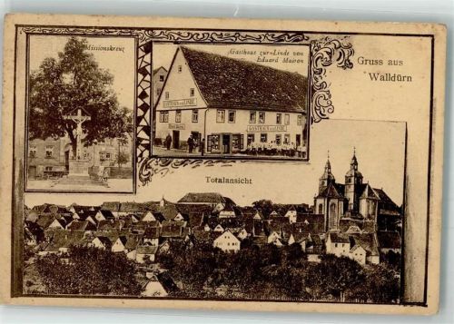 Walldürn 1911 Missionskreuz Gasthaus zur Linde