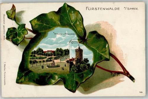 Fürstenwalde 1908 Blatt Denkmal Kaiserplatz Bullemturm