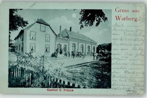 Warberg 1902 Gasthaus Prüsse Kutschen