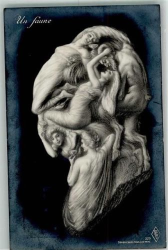 1909 Erotik Akt Gesichter Un faune Verlag PFB 23