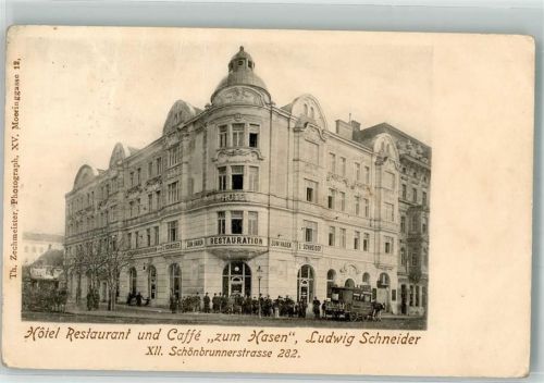 Wien 1911 Hotel Cafe Zum Hasen Schönbrunnerstrasse 282