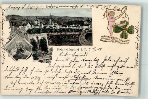 Friedrichsdorf 1905 Kleeblatt Portrait Landgraf Friedrich Monument Friedrich II