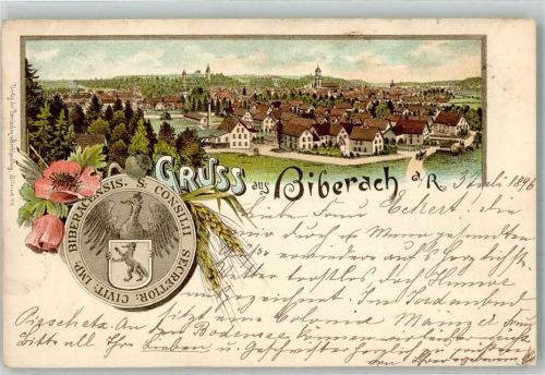 Biberach 1896 Stadtsiegel Gerstenhalme