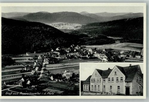 Ruppertsweiler Fliegeraufnahme Gasthaus von Jak. Ehrgott