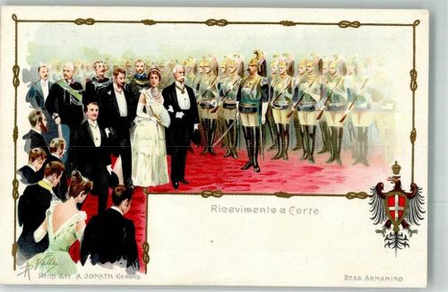 1899 Adel Italien Ricevimento a Corte sign. Valle Stab. Armamino Militär Italien