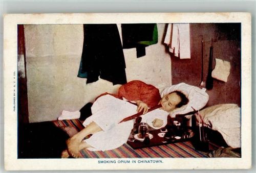 New York City 1908 Chinatown Smoking Opium Rauschgift