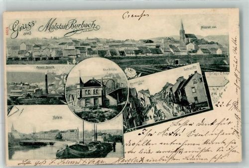 Malstatt 1899 Neue Brücke Ludwigstraße Cement-Fabrik Hafen