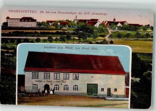 Frohnstetten 1914 Barackenlager d. XIV. Armeeekorps Gasthaus z. Rössle