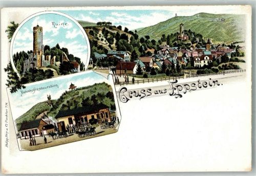 Eppstein Burgruine Burgturm Bahnhofsgasthaus