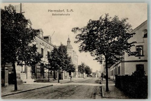 Hermsdorf 1920 Bahnhofstrasse Bahnpoststempel