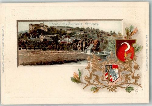 Streitberg Passepartoutkarte Streitberg Fränkische Schweiz Wappen Stadtwappen