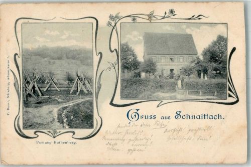 Schnaittach 1907 Festung Rothenberg Wohnhaus beschnitten