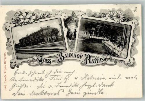 Plattling 1898 Bahnhofgasthaus + Adelskorrespondenz