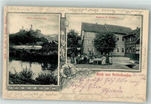 Herleshausen 1900 Ruine Brandenburg Gasthaus Fasshauer