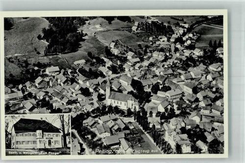 Peiting Fliegeraufnahme Gasthaus-Metzgerei zum Pinziger