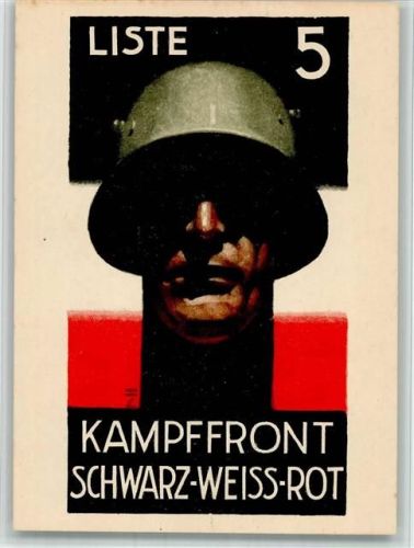 Liste 5 Kampffront schwarz-weiss-rot sign. Hohlwein Ludwig