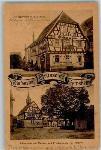 Geinsheim Gasthaus zum Löwen Römerplatz Rathaus Friedenseiche