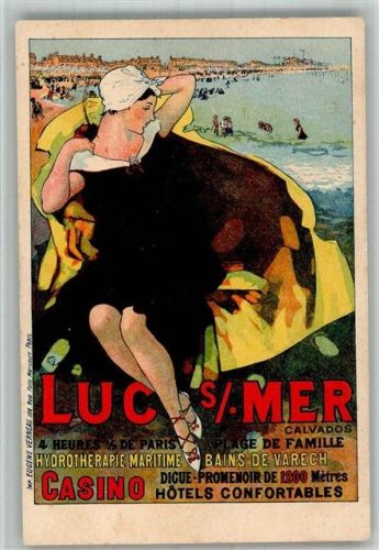 Luc-sur-Mer Werbung für Hydrotherapie + Algenbäder , Druck: Imp. Eugene Verneau Lithograohie