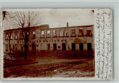 Rochlitz 1913 Foto AK Zerstörtes Gebäude Karlsbad Ort handschriftlich