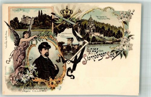 Berg 1898 Gruss vom Starnberger See , Schlösser, Engel Verlag Zieher, Ottmar
