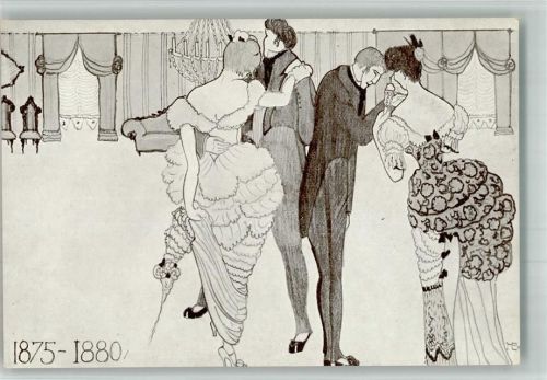 W7000 Stuttgart Festkarte Sonderausstellung Mode + Ausstattung 1875-1880 Kunstgeschichte 1914 BOAKC