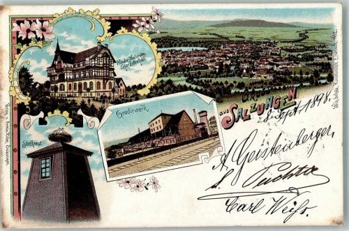 Bad Salzungen 1898 Gradirwerk Kinder-Heilanstalt Storchennest