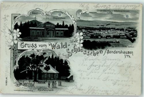 Sondershausen 1901 Gasthaus Waldschlößchen Bismarckturm Pensionshaus
