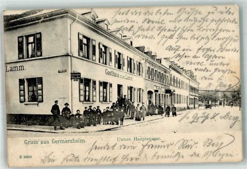 Germersheim 1905 Gasthaus zum Lamm Untere Hauptstrasse Gasthaus Pfälzer Hof