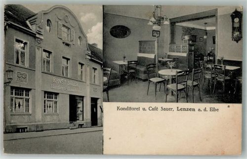 Lenzen Cafe-Konditorei Sauer Cafestube Foto AK