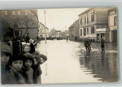 Riesa Hochwasser Überschwemmung Katastrophe Ort handschriftlich Privatfoto AK