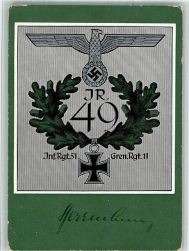 JR 49 Alle anderen Einheiten wurden am 3. Februar 1944 zu Teilen vom Grenadier-Regiment 51 umbenannt.