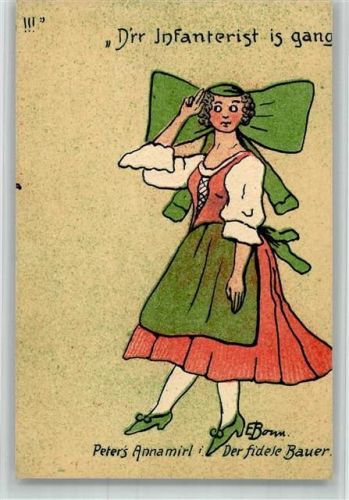 W7800 Freiburg im Breisgau Künstlerfest 1911 sign. E Bonn. Peters Anna mirl in Der fidele Bauer Kunstgeschichte BOAKC