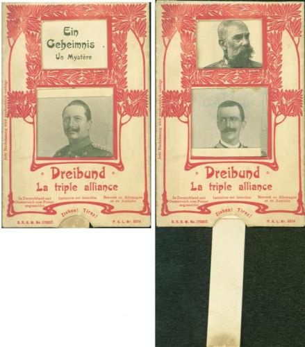 Mechanik Ziehkarte Dreibund Deutschland Österreich Italien Wilhelm II., Umberto I. Kaiser Franz Josef I. BOAKC