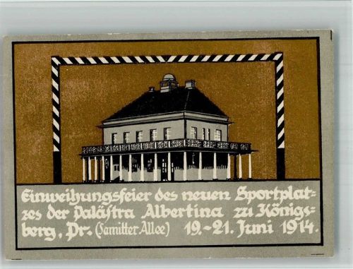Königsberg Kaliningrad Königsberger Werkstätte Entwurf Hertha Beutler Lehrwerkstatt Otto Ewel Einweihung Sportplatz der Palästra Albertina zu Königsberg Kunstgeschichte 1914 BOAKC