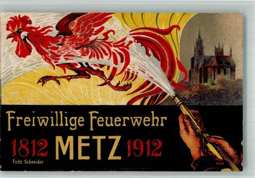 Metz 1912 1812-1912 Jahrhundertfeier sign. Fritz Schneider Lithographie