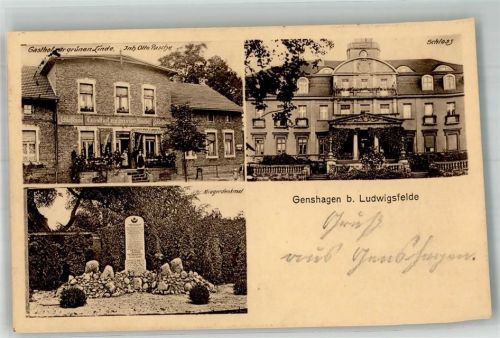 Genshagen Schloss Gasthaus zur grünen Linde Kriegerdenkmal