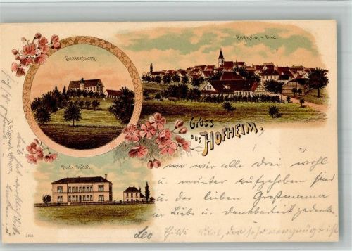 Hofheim 1899 Lithographie Krankenhaus Bettenburg