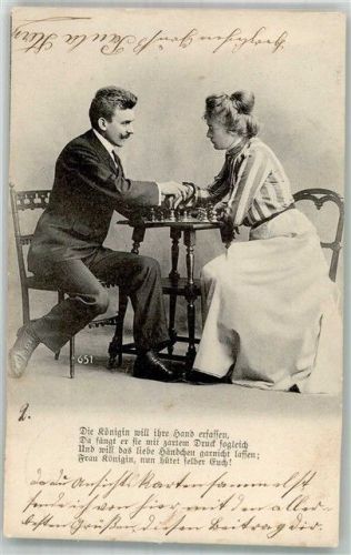 1903 Serie Nr. 2 Mann und Frau spielen Schach