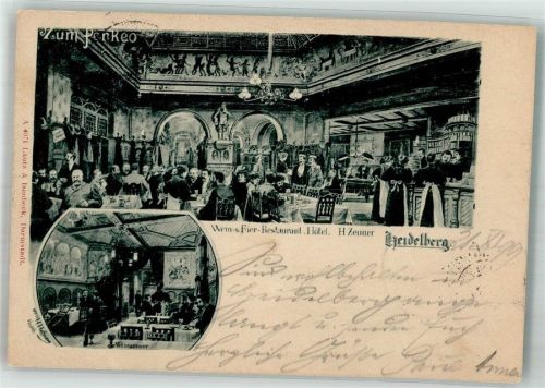W6900 Heidelberg , Neckar Wein Restaurant H. Zeuner Hoffmann, H. 1899 Künstlerkarte